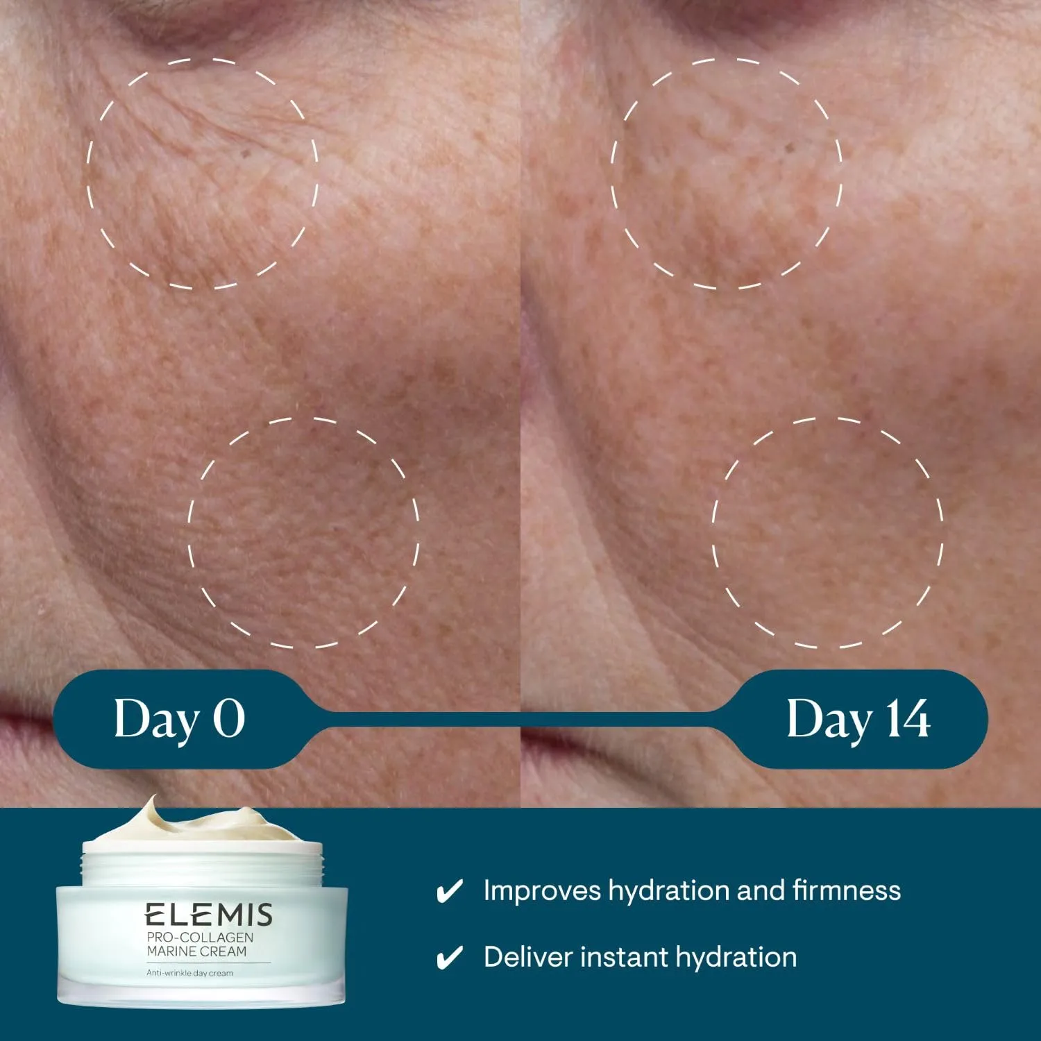 ELEMIS Pro-Collagen Marine Cream, Lightweight Anti-Wrinkle Daily Facial Moisturizer