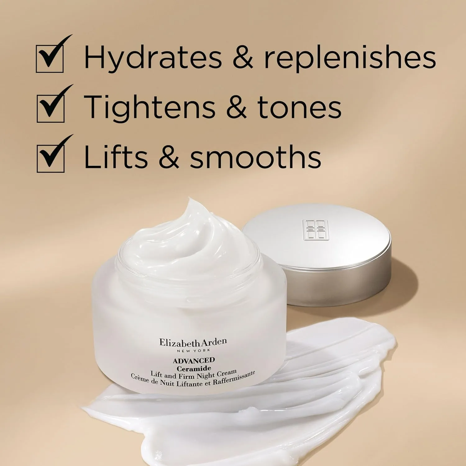 Elizabeth Arden Advanced Ceramide Lift and Firm Face Cream, Hydrating Moisturizer for Day or Night, Infused with Peptides, 1.7 fl oz