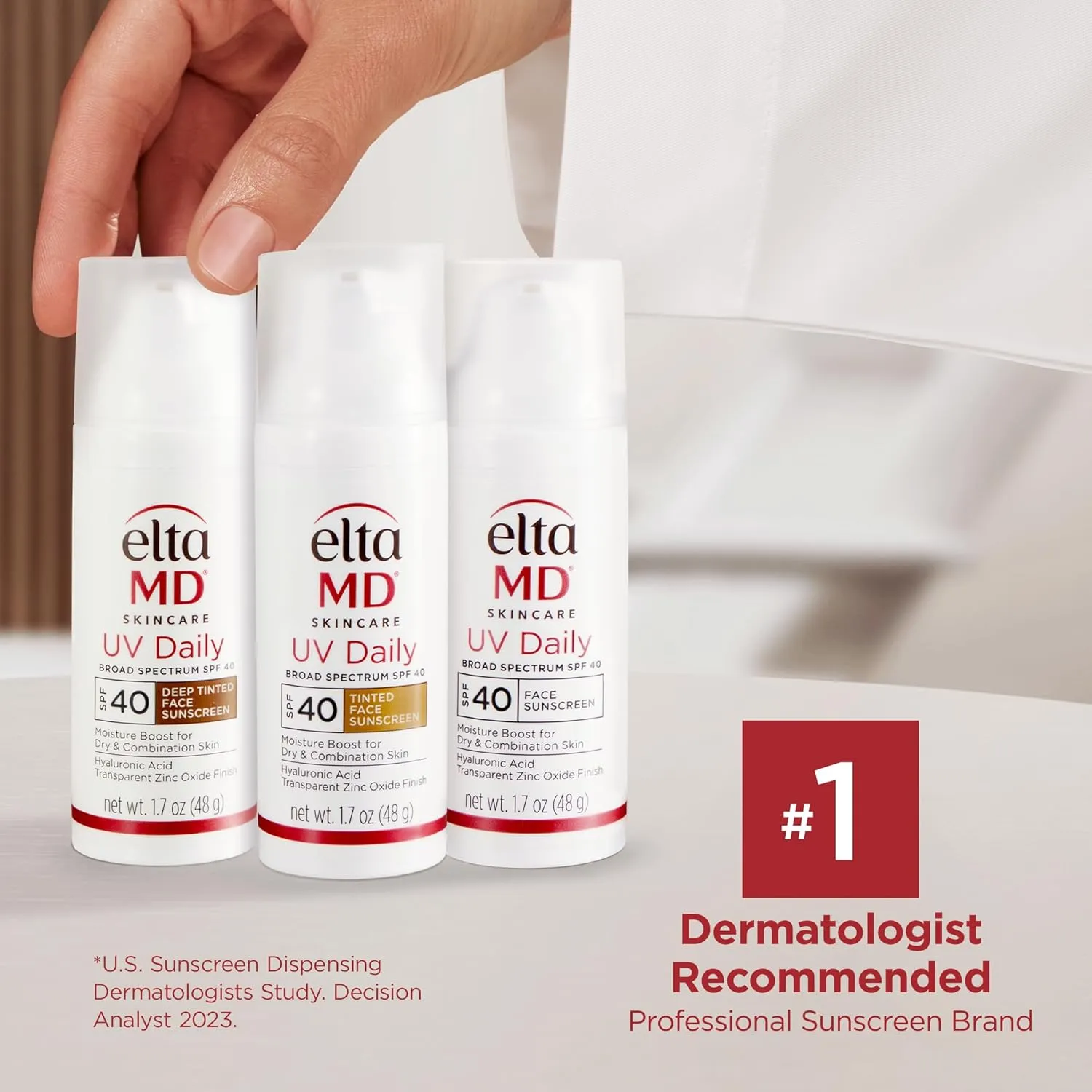 EltaMD UV Daily SPF 40 Face Sunscreen Moisturizer with Zinc Oxide, Daily Face Moisturizer with SPF, Sunscreen, 1.7 oz Pump