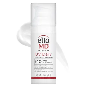 EltaMD UV Daily SPF 40 Face Sunscreen Moisturizer with Zinc Oxide, Daily Face Moisturizer with SPF, Sunscreen, 1.7 oz Pump
