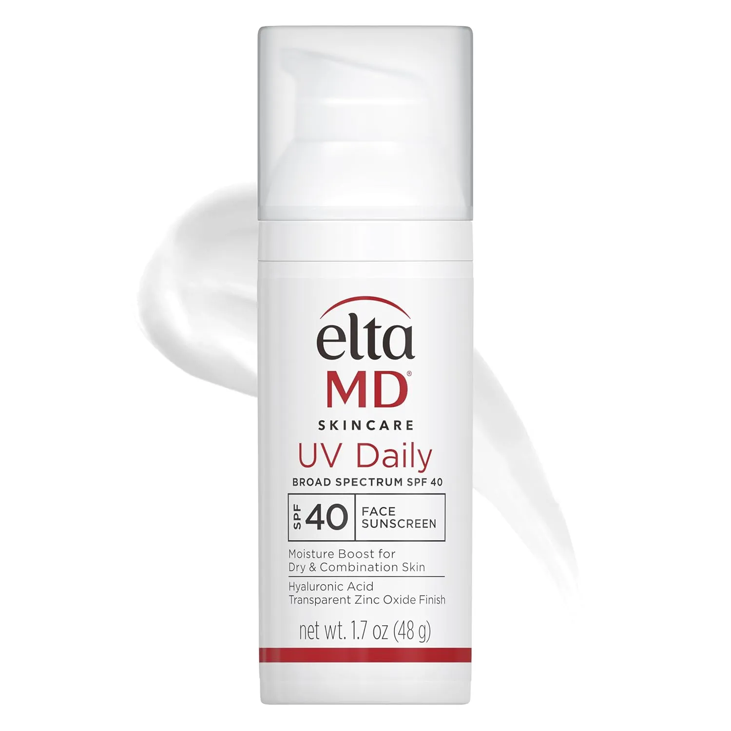 EltaMD UV Daily SPF 40 Face Sunscreen Moisturizer with Zinc Oxide, Daily Face Moisturizer with SPF, Sunscreen, 1.7 oz Pump