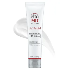 EltaMD UV Facial SPF 30  Sunscreen Moisturizer Face Lotion, Broad Spectrum Moisturizing Sunscreen with Hyaluronic Acid, Non-Greasy, Mineral-Based Face Sunscreen with Zinc Oxide, 3.0 oz Tube