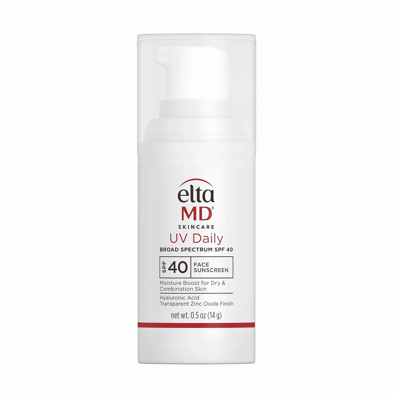 EltaMD UV Daily SPF 40 Face Sunscreen Moisturizer with Zinc Oxide, Daily Face Moisturizer with SPF, Sunscreen, 1.7 oz Pump