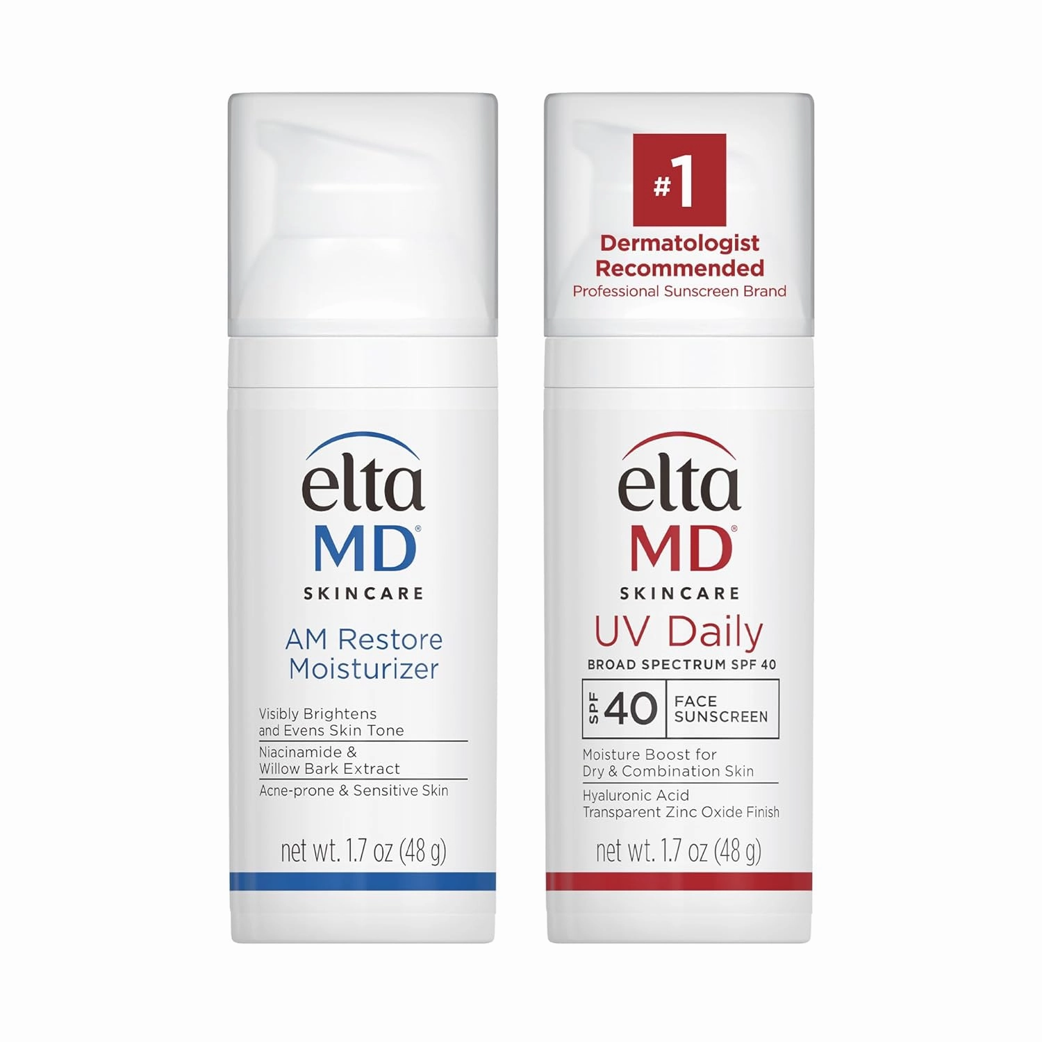 EltaMD UV Daily SPF 40 Face Sunscreen Moisturizer with Zinc Oxide, Daily Face Moisturizer with SPF, Sunscreen, 1.7 oz Pump