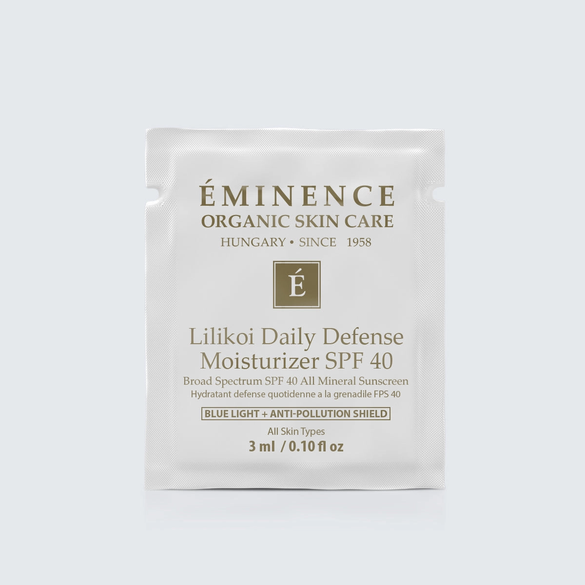 Eminence Organics Lilikoi Daily Defense Moisturizer SPF 40 Card Sample