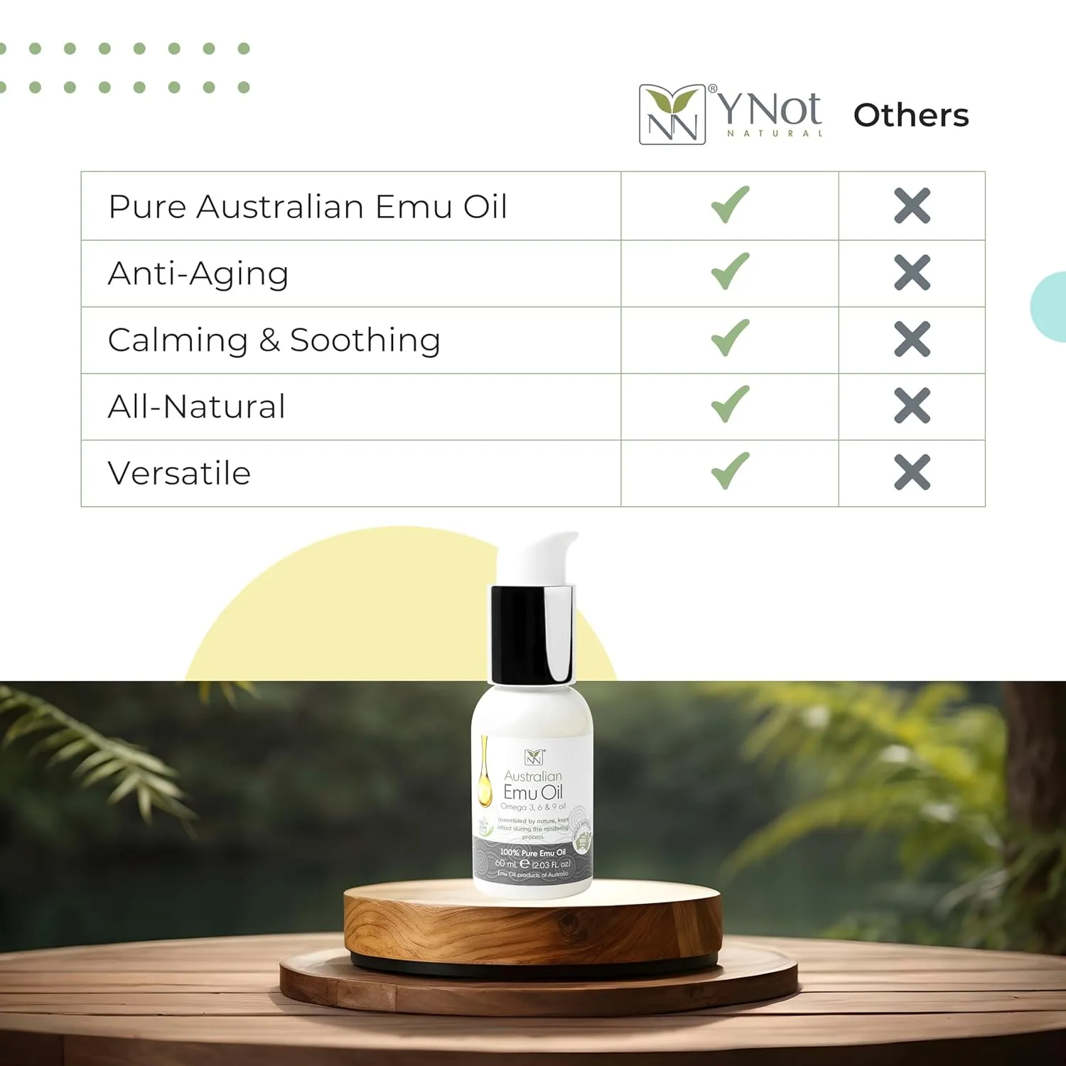 Emu Oil Skin Moisturizer - Scalp, Hair, Face, Body & Nail Moisturizer with Omega 3, 6, 9, Vitamins, & Minerals - Body & Face Serum for Fine Lines, Stretch Marks, Dry Lips & Cuticles - 200mL, Unscented