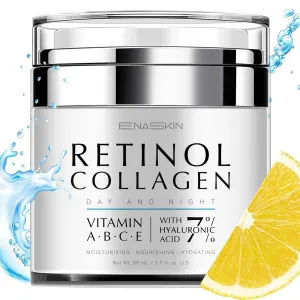EnaSkin Anti Aging Face Moisturizer: Retinol Collagen Wrinkle Cream- Day/Night Firming Facial, Neck & Décolleté, Skin Care for Women Aged 28-50, 1.7 fl oz.