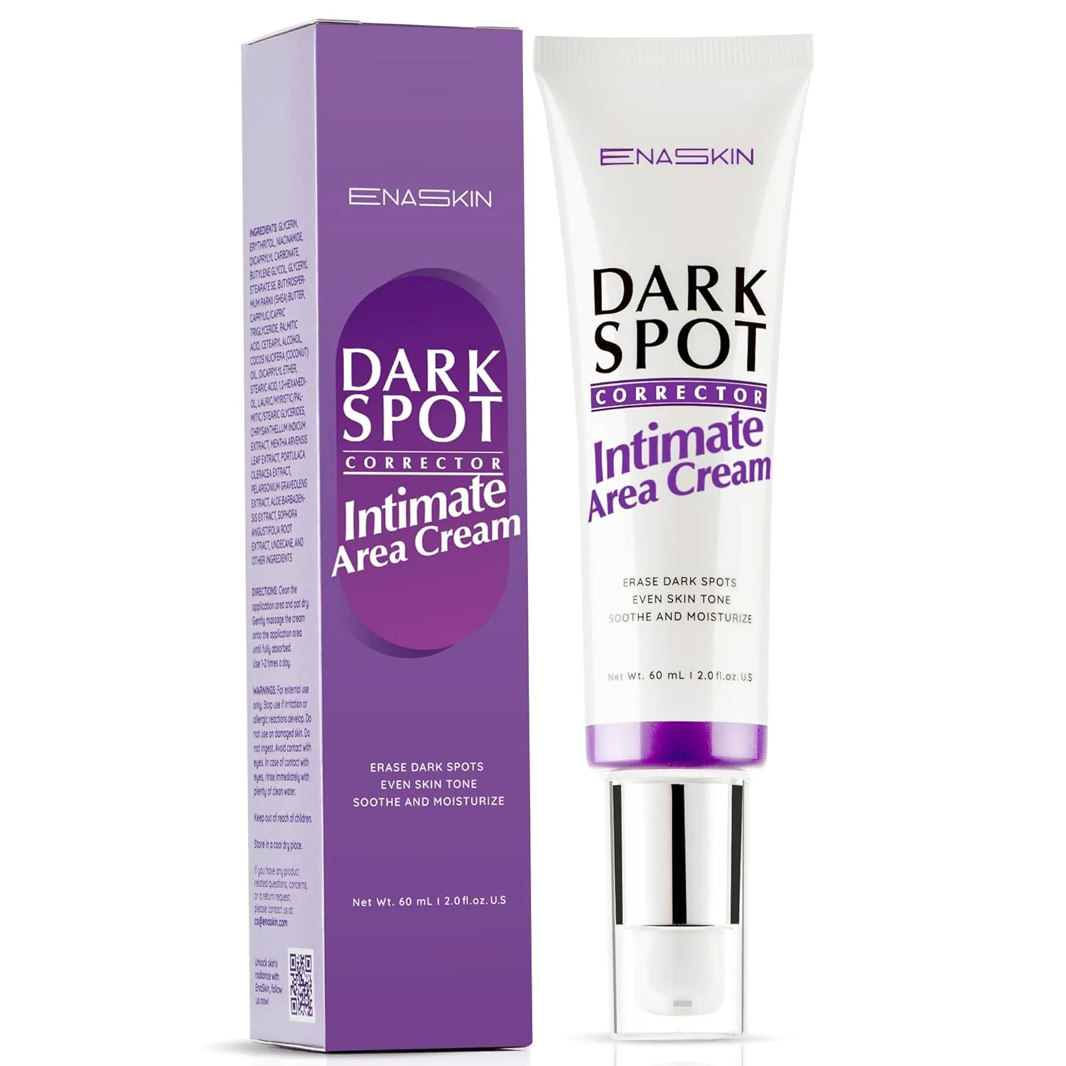 EnaSkin Dark Spot Corrector Cream: Dark Spots Remover Cream for Face and Body, Underarm, Inner Thighs, Bikini Area, Elbows, Intimate Parts - 2 Fl Oz