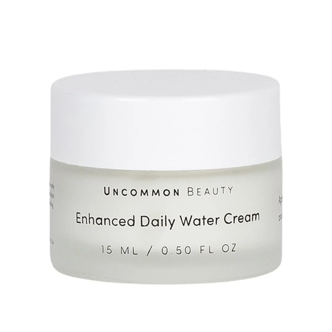 Enhanced Daily Water Cream - Lightweight Daily Moisturizer - All Skin Types, Vegan, Cruelty Free, Fragrance Free, .50 FL OZ