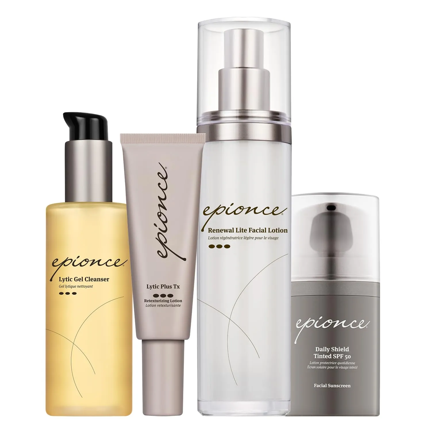 Epionce Combination, Oily, & Problem Skin Routine with Cleanser, Serum, Moisturizer, & Tinted SPF