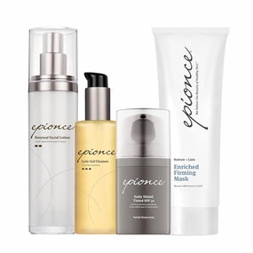 Epionce 4-Step Hydrating Skincare Routine with Cleanser, Moisturizer, Tinted SPF, & Face Mask