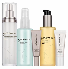 Epionce Blemish-Focused Skincare Routine for Combination, Oily, & Problem Skin with Cleanser, Toner, Serum, Moisturizer, & Spot Gel