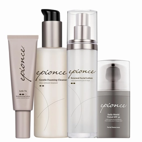 Epionce Normal to Combination Skin Routine with Cleanser, Serum, Moisturizer, & Tinted SPF