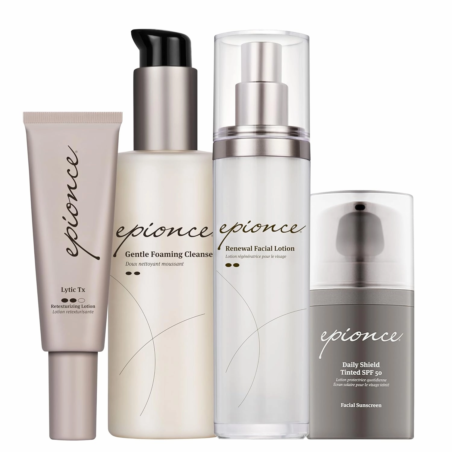 Epionce Normal to Combination Skin Routine with Cleanser, Serum, Moisturizer, & Tinted SPF