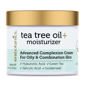Era Organics Tea Tree Cream Face Moisturizer for Oily Skin - Advanced 7X Balancing Oily Skin Moisturizer - Non-Greasy Moisturizer - Tea Tree Oil for Skin