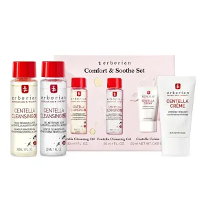 Erborian Centella Routine Travel Kit with Facial Cleansing Oil Makeup Remover (1 fl oz), Facial Cleansing Gel (1 fl oz) & Face Moisturizer Cream (20 ml) - Skin Care for Hydrated & Fresh-Looking Skin