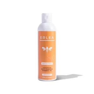 Erlea Body Oil 180 ml/6.08 fl oz – Body Care with Coconut Oil for Skin, Carrot Oil, Sweet Almond Oil, Body Wash, Hair Oil for Damaged Hair, Skin Care