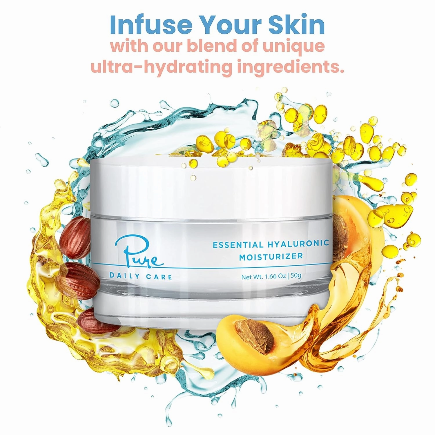 Essential Hyaluronic Moisturizer (1.66 Oz) - Hydrating Silicone-Free Daily Clean Beauty Face Cream for All Skin Types