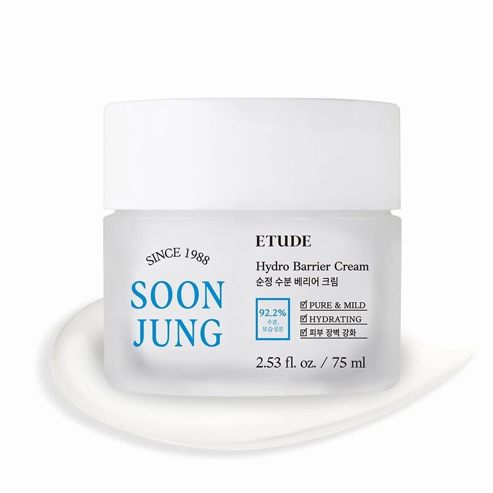 ETUDE Soonjung Hydro Barrier Cream 75ml | Moisturizing and Soothing Cream | Non-Comedogenic, Hypoallergenic & Fragrance Free Moisturizer for Face