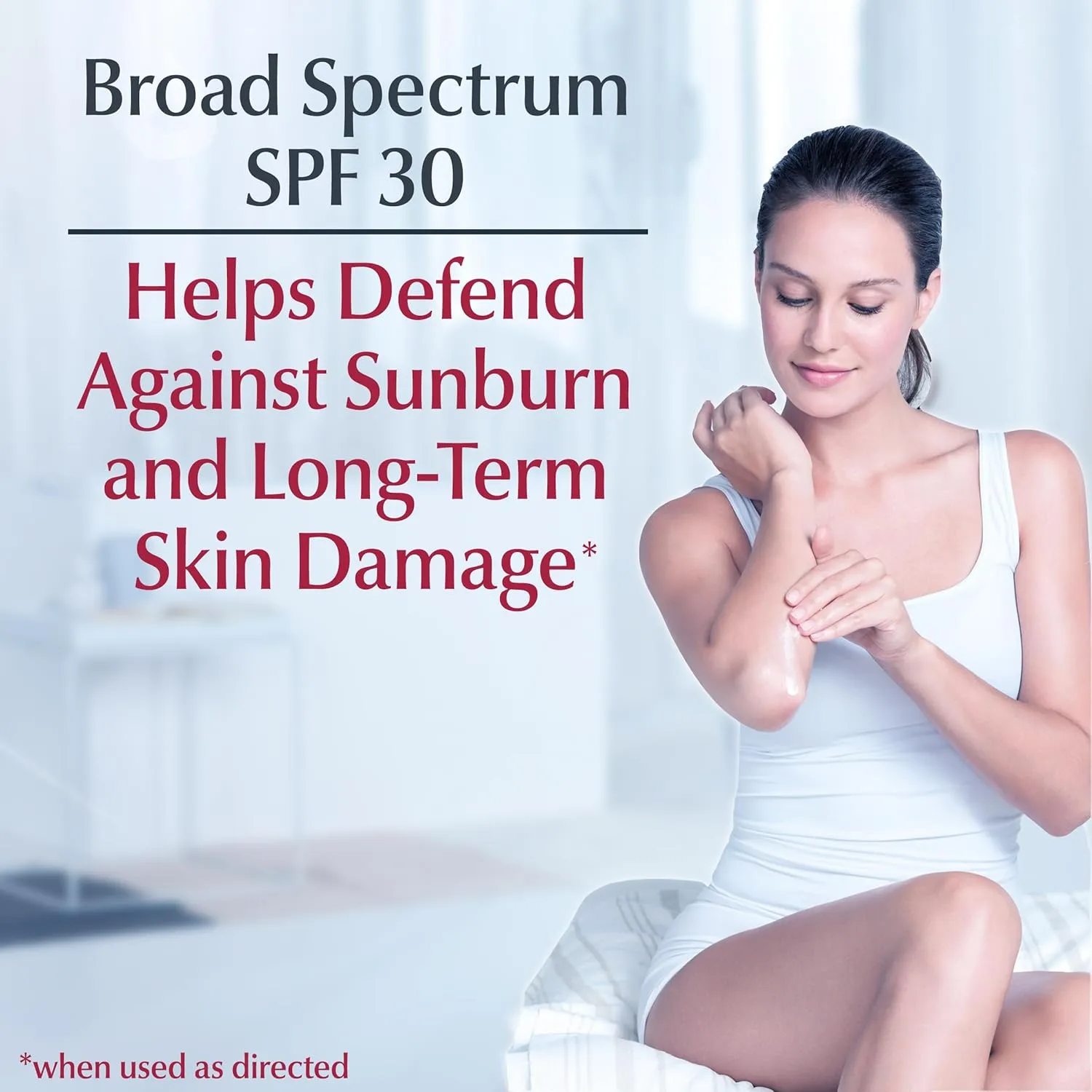 Eucerin Daily Hydration Broad Spectrum SPF 30 Sunscreen Body Cream for Dry Skin, 8 Oz Tube (Pack of 2)