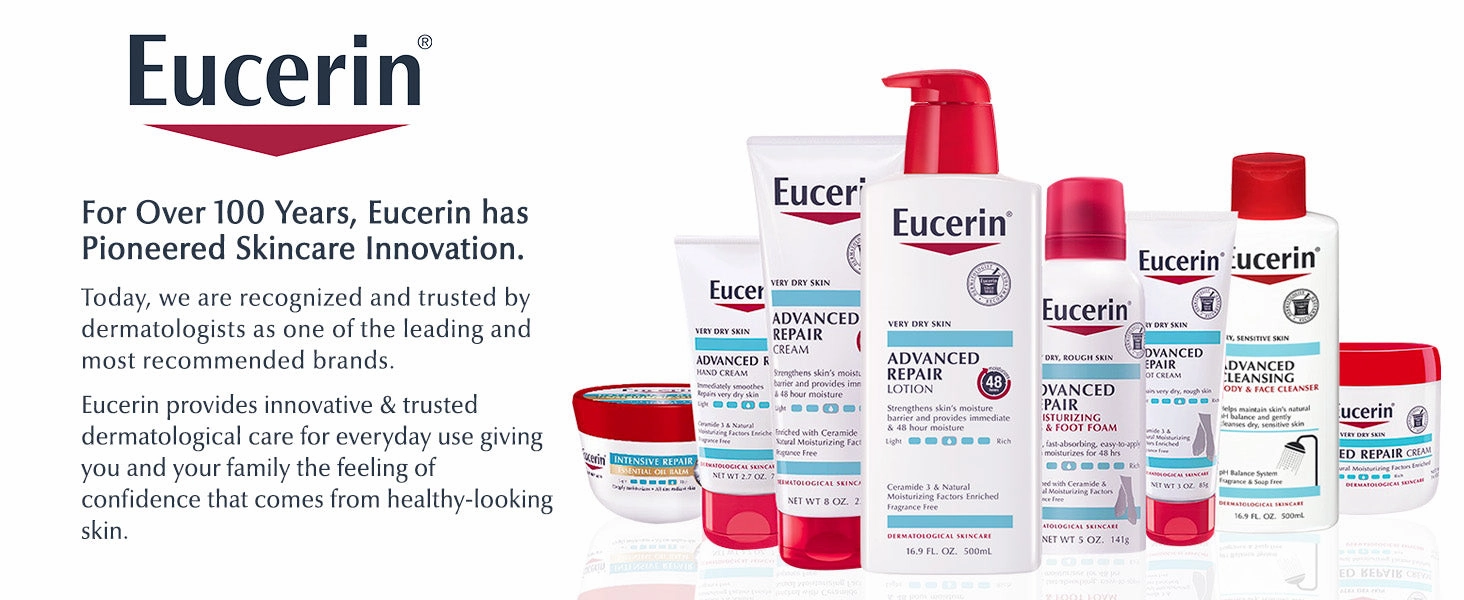 Eucerin Advanced Repair Body Cream for Very Dry Skin, Fragrance Free Daily Body Moisturizer, 16 Oz Jar