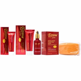 Extreme Glow Soap Combo-1 (Soap 7oz   Gel 1oz   Cream 1.7oz   Serum 1.66oz)