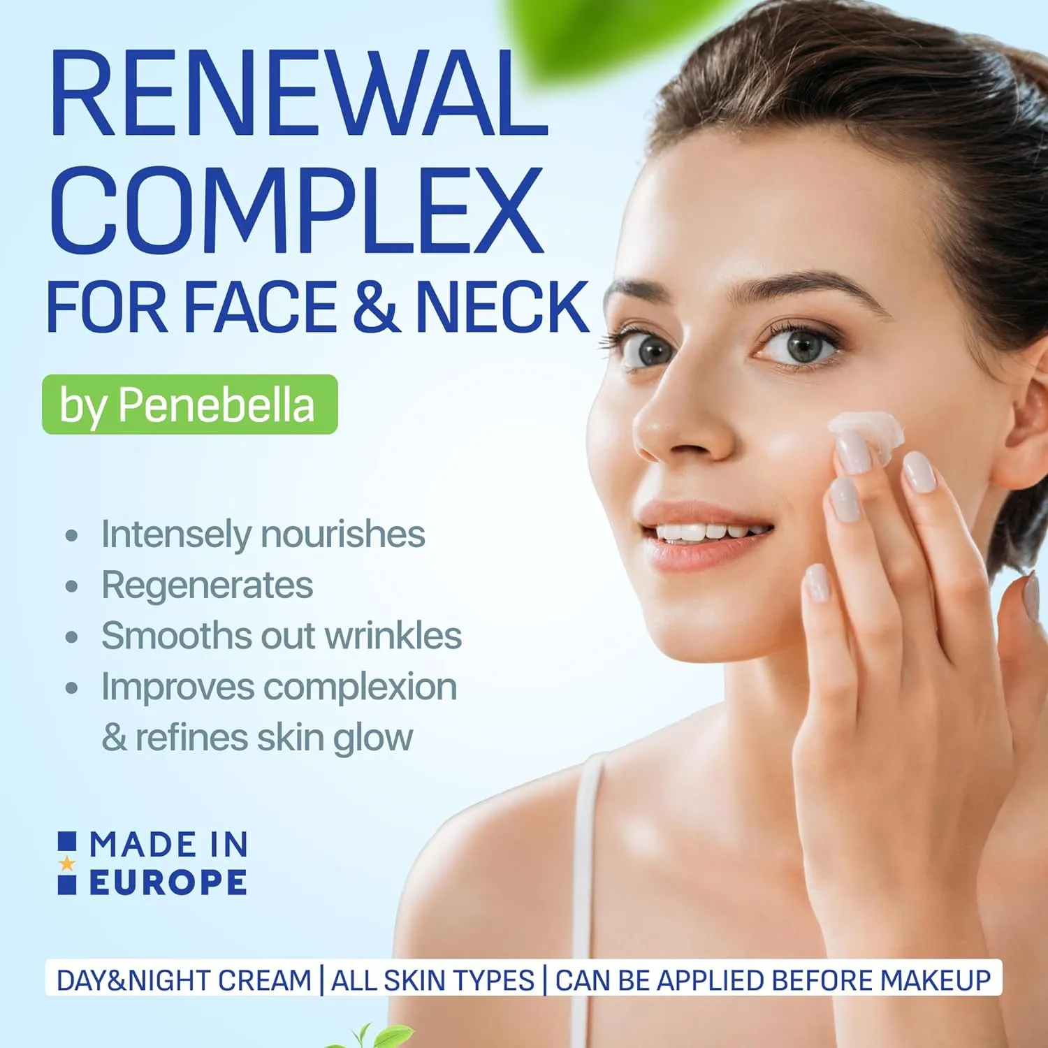 Face & Neck Cream for Tightening and Firming - Hyaluronic Acid 4D, Vitamin E   B5, Elastin - Made in Europe - Lift & Firm Cream - Face Moisturizer Anti Aging Treatment for All Skin