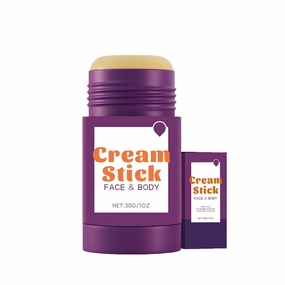 Face & Body Cream Stick, Multi-Purpose Moisture Stick, Soothing & Hydrating, Gentle Non-Greasy, for Women and Men Reduces Wrinkles & Enhances Elasticity Softer Smoother Skin, 30G (1Pc)