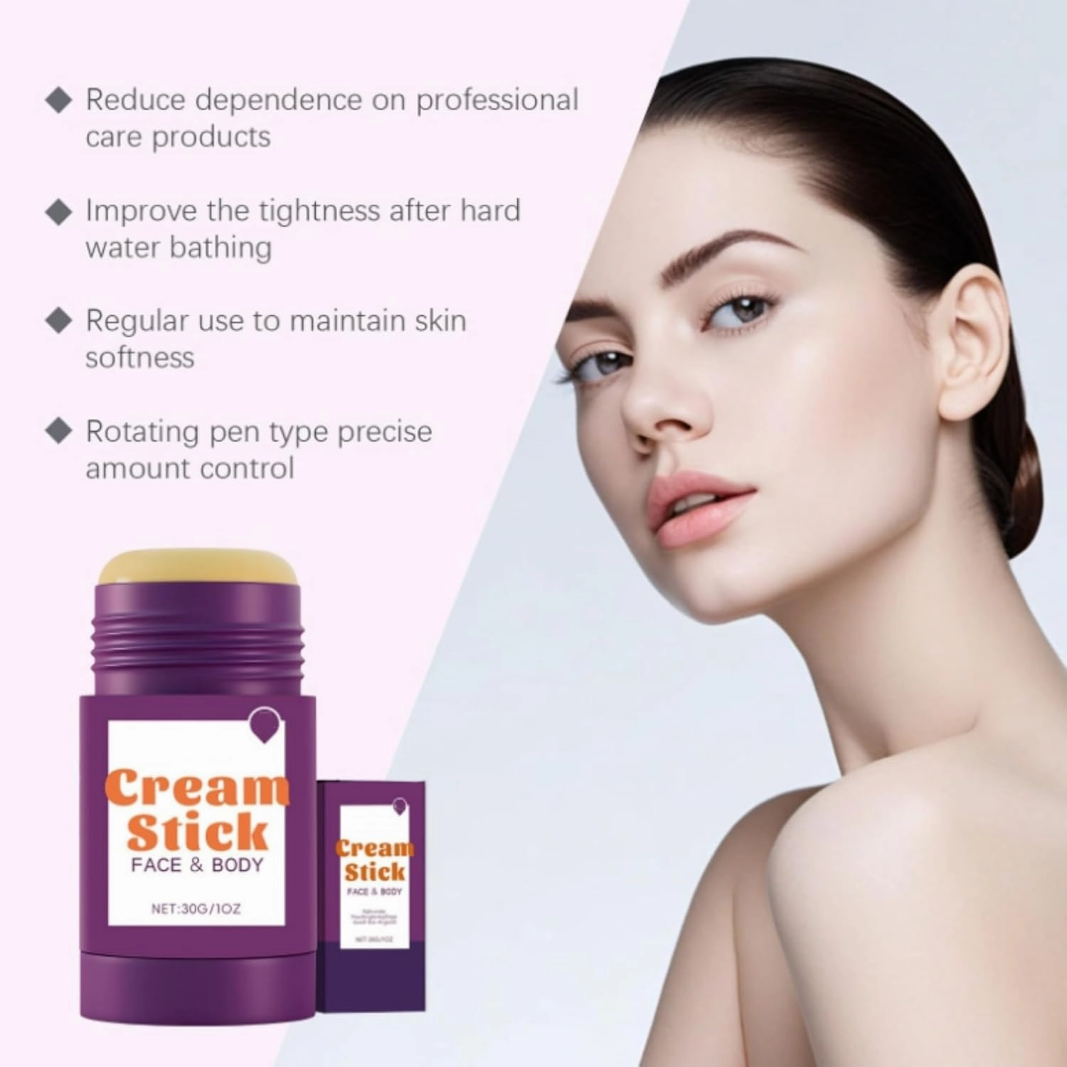 Face & Body Cream Stick, Multi-Purpose Moisture Stick, Soothing & Hydrating, Gentle Non-Greasy, for Women and Men Reduces Wrinkles & Enhances Elasticity Softer Smoother Skin, 30G (1Pc)