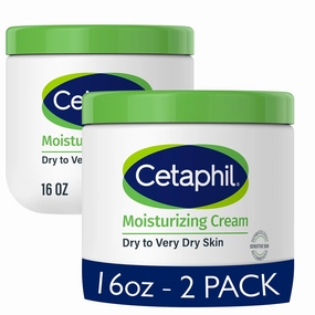 Face & Body Moisturizer, Hydrating Moisturizing Cream for Dry to Very Dry, Sensitive Skin, NEW 16 Oz 2 Pack, Fragrance Free, Non-Comedogenic, Non-Greasy