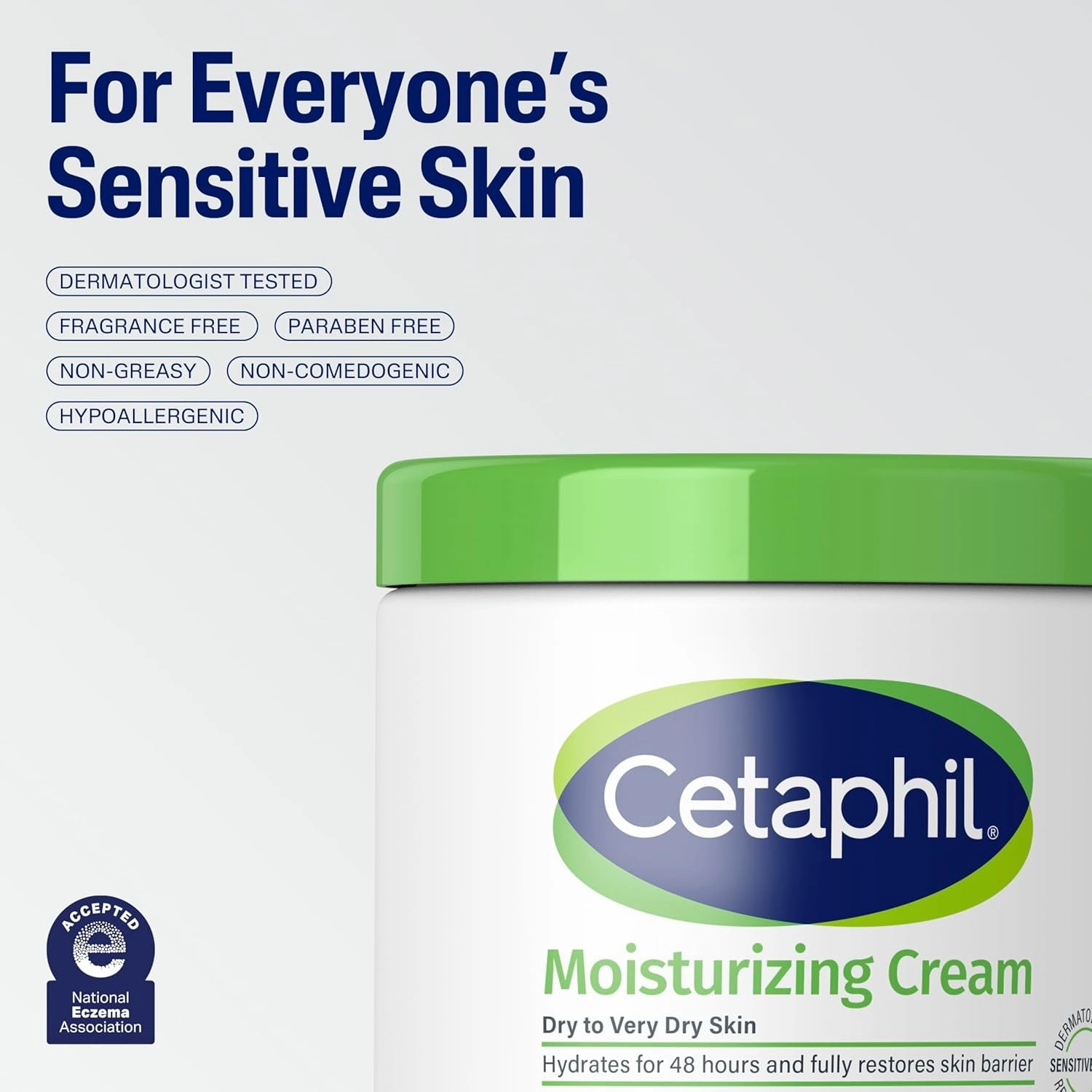 Face & Body Moisturizer, Hydrating Moisturizing Cream for Dry to Very Dry, Sensitive Skin, NEW 16 Oz 2 Pack, Fragrance Free, Non-Comedogenic, Non-Greasy