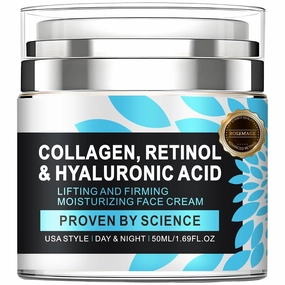 Face Moisturizer Retinol Cream, Anti Aging Neck Firming Cream, Collagen Day & Night Face Cream with Hyaluronic Acid for Women & Men