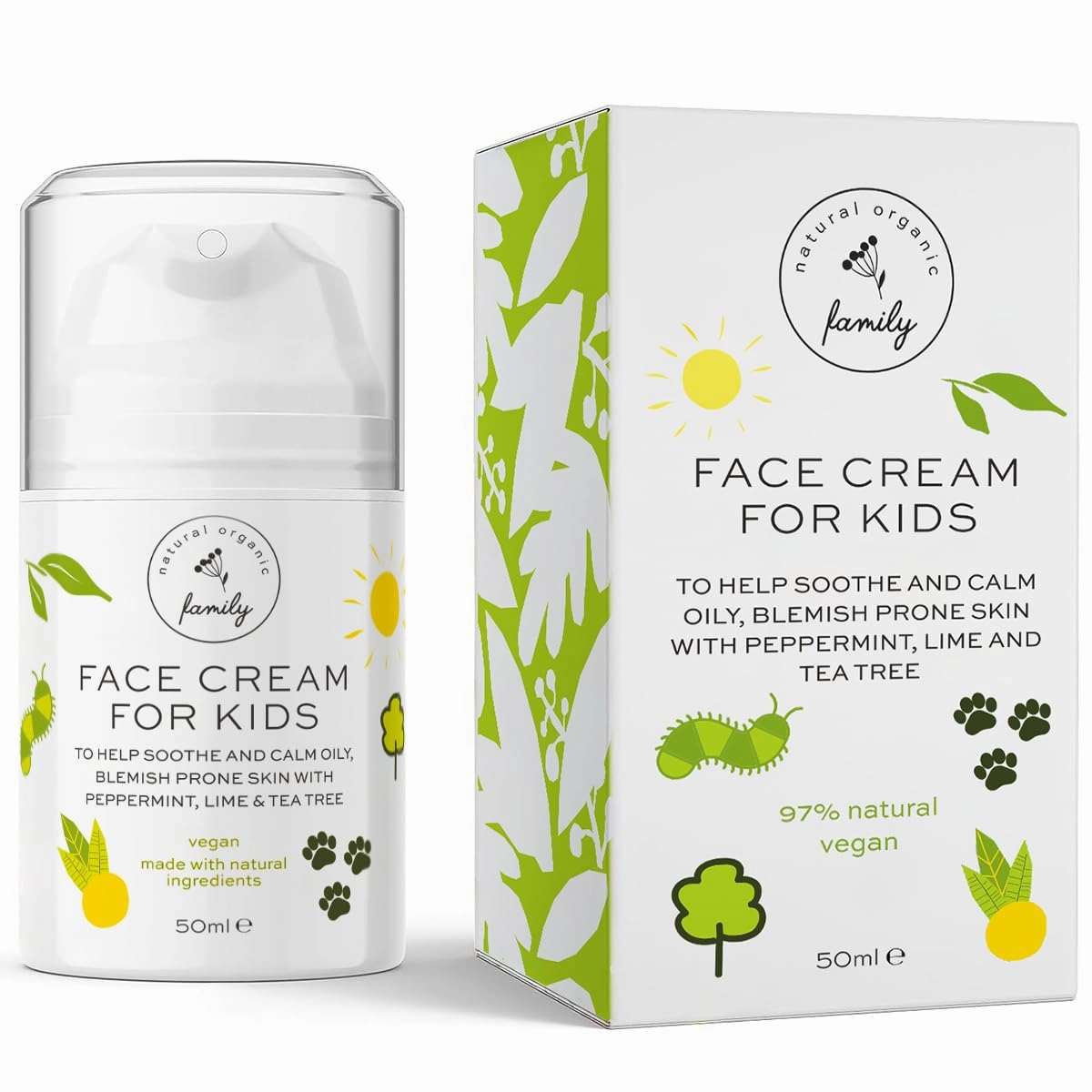 Face Moisturizer with Hyaluronic Acid Face Cream for Kids - Facial Cream & Gentle Moisturizer with Strawberry Extract & Vitamin E - Daily Facial Cream Moisturizer for Dry & Sensitive Skin 50ml