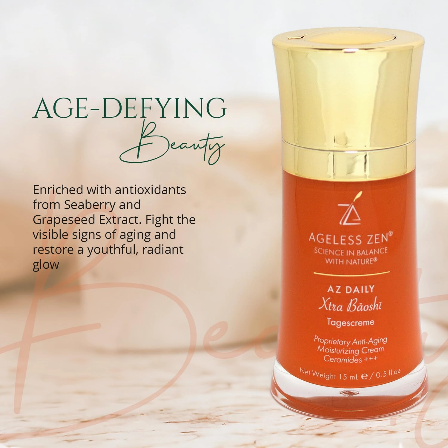 Face Moisturizing Cream - (0.5) FL OZ - With Ceramide Moisturizer (B3) & Vitamin C & E - Antioxidants - Natural Flavonoids Cream with hydrating face moisturizer, Anti-Aging & Anti-Wrinkle