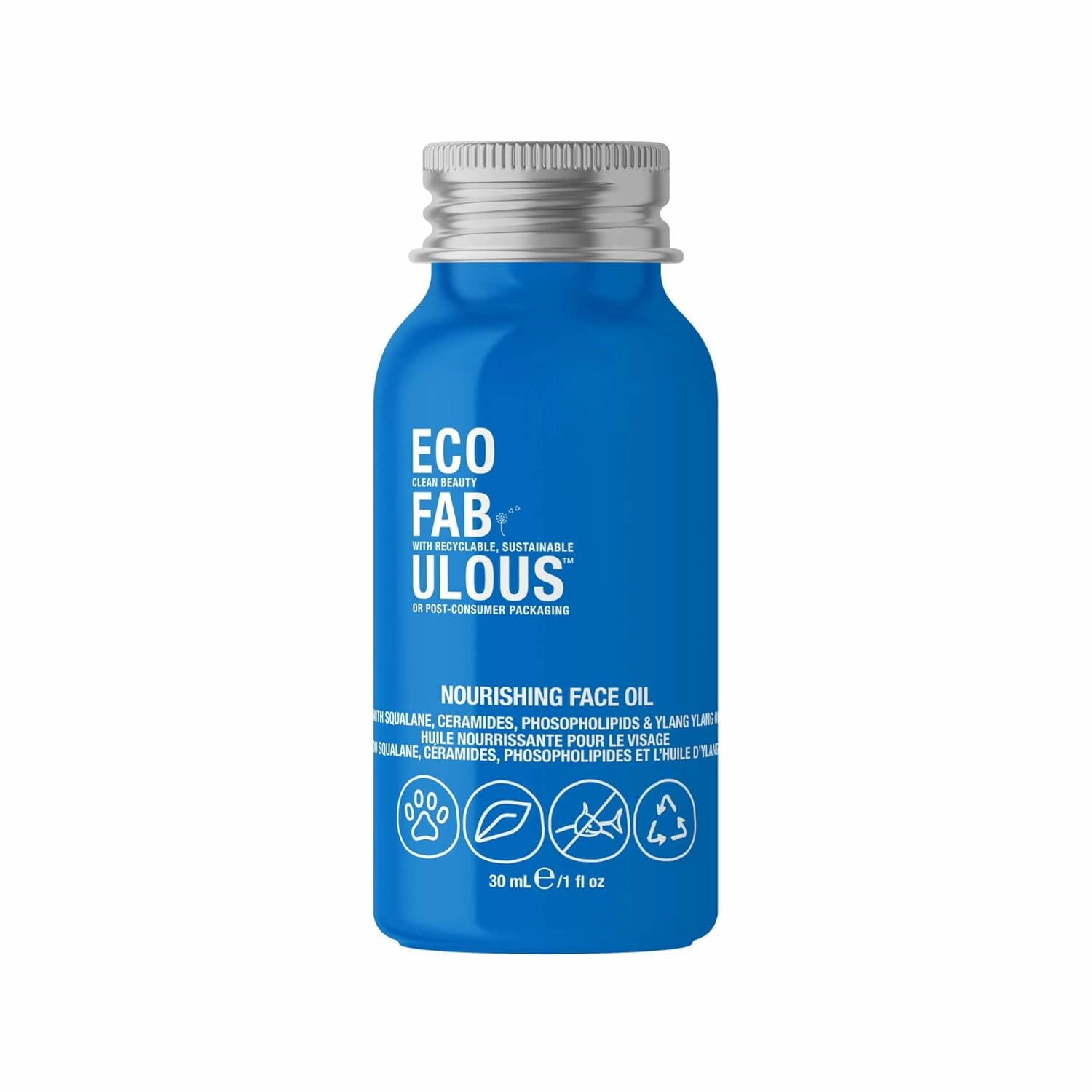 Face Oil - Nourishing Face Oil for Dry or Sensitive Skin, Squalane, Ceramides, Phospholipids, Reveal Supple and Plumped Skin, Fast-Absorbing, Clean   Recyclable   Vegan, 30 mL/1 Fl Oz - Refill
