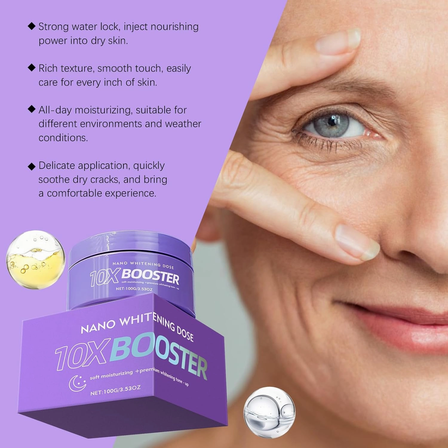 Facial Moisturizer, Daily Care Cream, Hydrating, Brightening and Nourishes Rejuvenates the Skin,100g/3.53oz (1pcs)