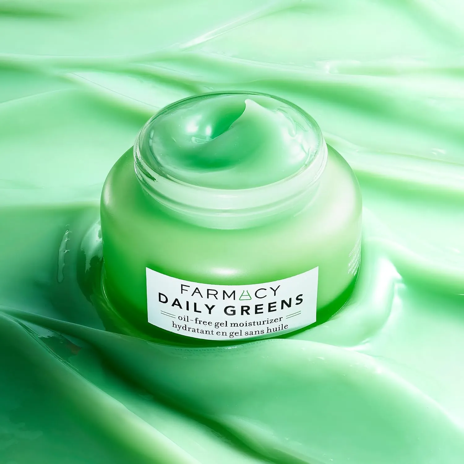 Farmacy Daily Greens Face Moisturizer - Oil Free Facial Moisturizer with Polyglutamic   Hyaluronic Acid - Gel Facial Cream that Reduces Shine, Clears Pores   Balances Oil - Fragrance-Free (50ml)