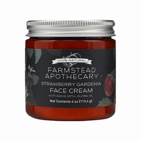 Farmstead Apothecary 100% Natural Anti-Aging Face Cream with Jojoba Oil, 4 oz (Strawberry Gardenia)