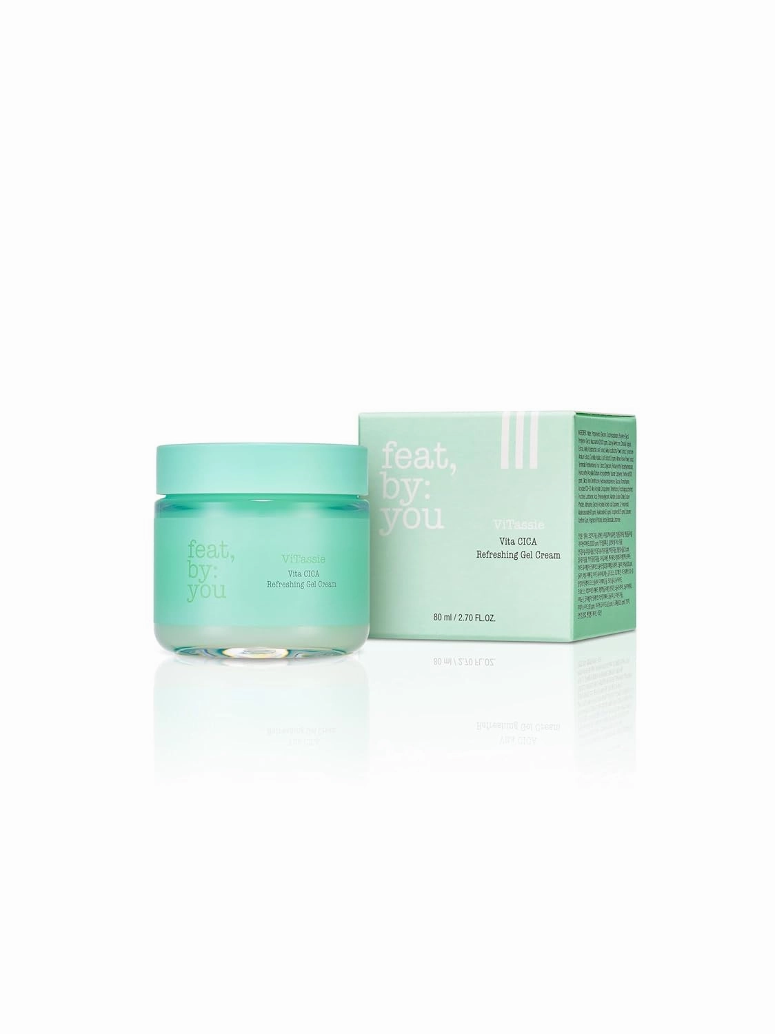 Feat By You ViTassie Vita CICA Refreshing Gel Cream, Hydrating, Moisturizing, Vitamin C, Daily Face Gel Moisturizer for Dry Skin, Acne-prone, Sensitive Skin, Niacinamide, Centella Asiatica - 80 ml
