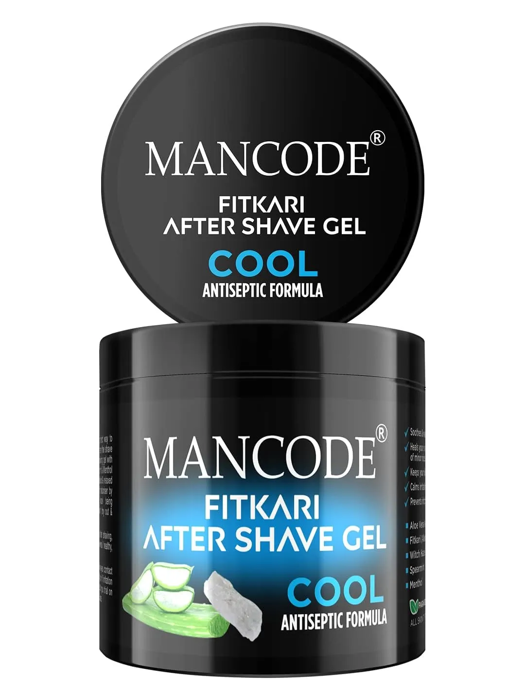 Fitkari After Shave Gel Cool for Men | Post Shave Gel | Treats Aftershave Cuts; Wounds; Razor Burn | Skin Irritation | Refreshing Aqua Fragrance | Alcohol Free After Shave 100gm (Pack of 1)
