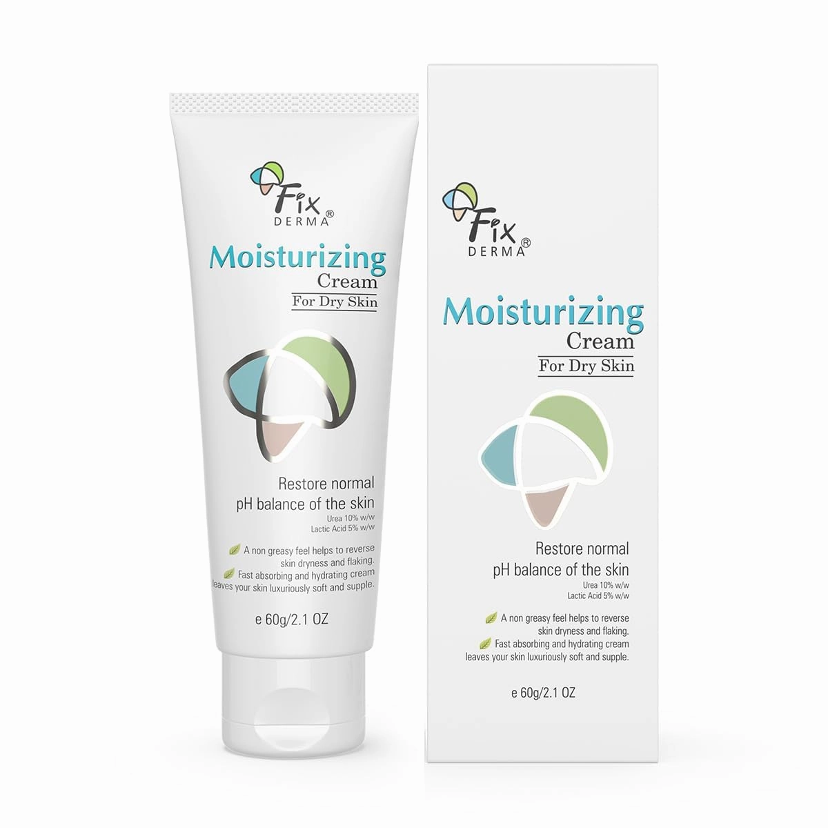Fixerma Moisturizing cream, Daily Moisturizer for Dry & chapped skin, Provides Hydration and Moisturization, Non-Comedogenic & Non-Greasy formulation, 60g