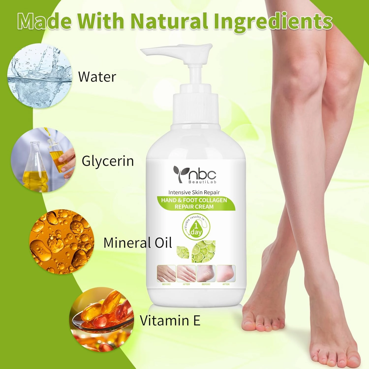 Foot Callus Remover, Hand & Foot Cream, Lotion for Extremely Dry Skin, Athletes Foot Treatment, Pedicure Foot Spa Products for Dry Hands, Cracked Feet, Rough and Dry Skin, 250ml Lemon