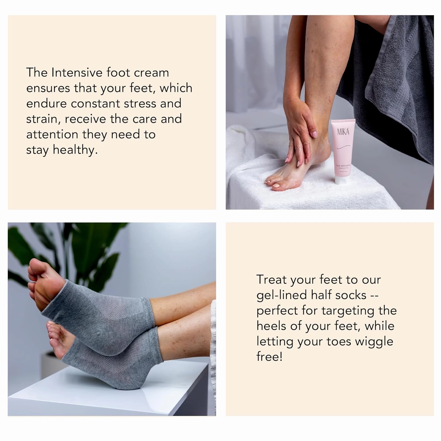 Foot Socks | Foot Cream for Dry Cracked Heels | Urea Cream & Foot Moisturizer| Cracked Heel Treatment | Naturally Scented, Paraben and Phthalate Free