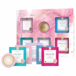 FOREO UFO 3 Set -5-in-1 Full-spectrum Facial Mask Device - Face Moisturizer Set - Warming, Cooling - 30 Anti Aging Hydrating Face Masks Beauty (5 x 6) - Skin Care & Face Care Set