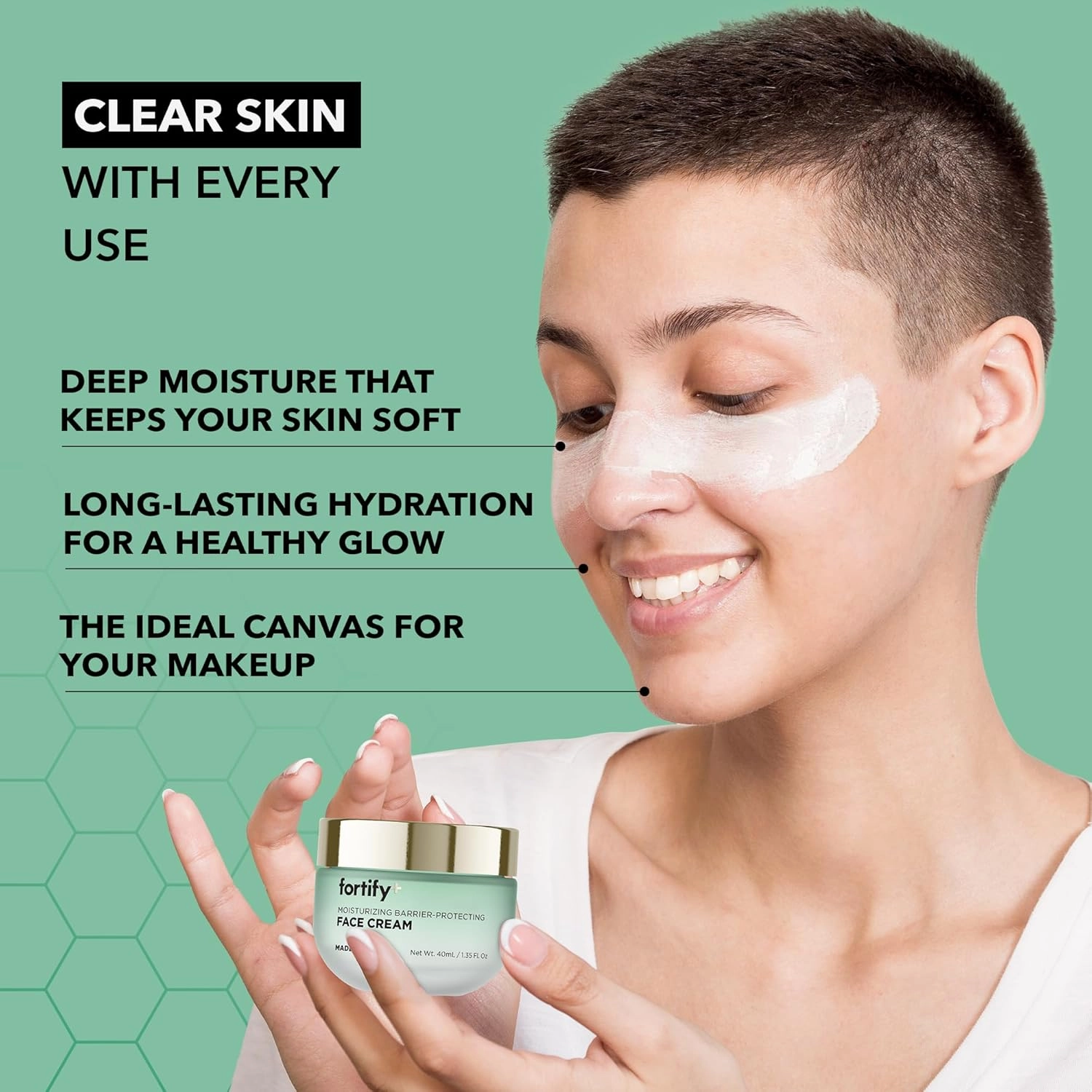 Fortify 9-in-1 Face Cream w/Peptides & Vegan Collagen - Moisturizing   Barrier Protecting - Dermatologist Tested, Clean Beauty, All Skin Types - Anti-Aging Korean Skincare - 50mL/1.7Fl.Oz