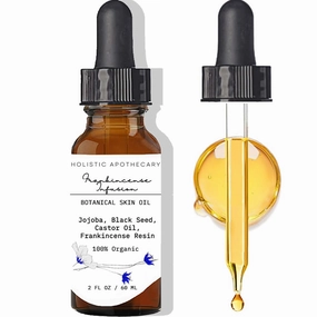 Frankincense Resin Infused Face Oil Organic, Black Seed, Castor, Jojoba Face Oil Anti Age Moisturizer Hydrating, Nourishing Miracle Oil Serum for Revitalized Radiant Skin