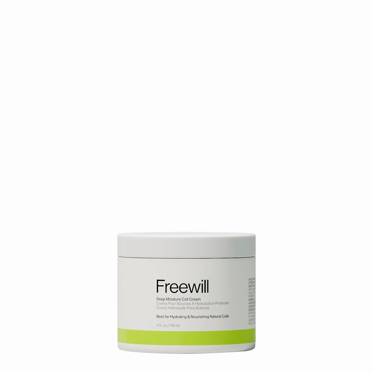Freewill Deep Moisture Coil Cream, Curl Cream for Curly Hair, Helps Coily and Kinky Curls, Nourishes and Defines Coils, Hair Moisturizer for Frizz-Free Hair, 6 oz