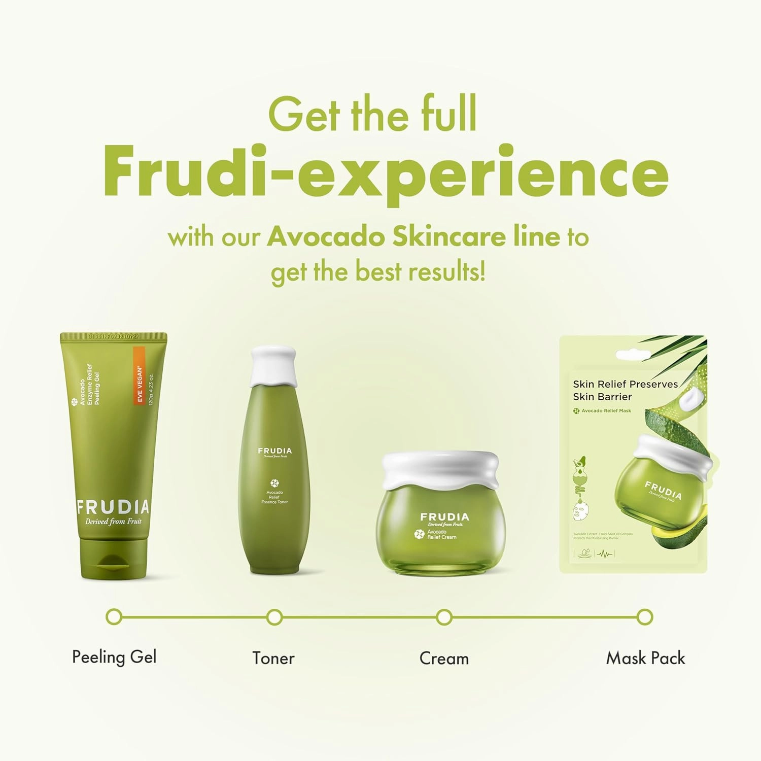 FRUDIA Avocado Relief Face Cream, Calming Korean Face Moisturizer w/62% Avocado Extract, Centella Asiatica & MadecassosideX4 for Dry, Sensitive Skin (1.94 fl oz)