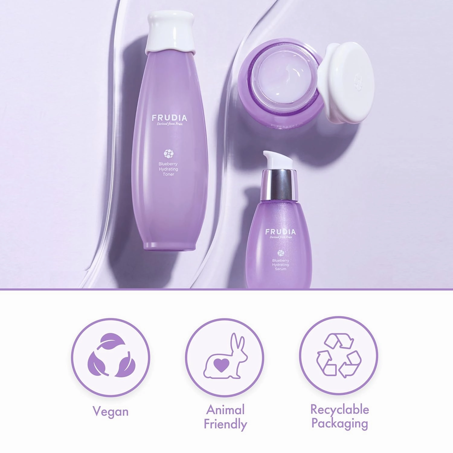 FRUDIA Blueberry Hydrating Face Cream, Vegan Korean Face Moisturizer w/77% Blueberry Extract, Panthenol & Fruit Seed Oils for Dry Skin (1.94 fl oz)