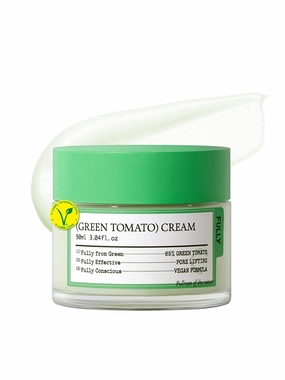 FULLY Green Tomato Facial Cream, Pore Lifting with 65% Green Tomato Extract and Vitamin C, Facial Moisturizer for Hydration and Elastcity, Fragrance Free, Vegan & Dermatologically Tested, 3.04 fl,oz